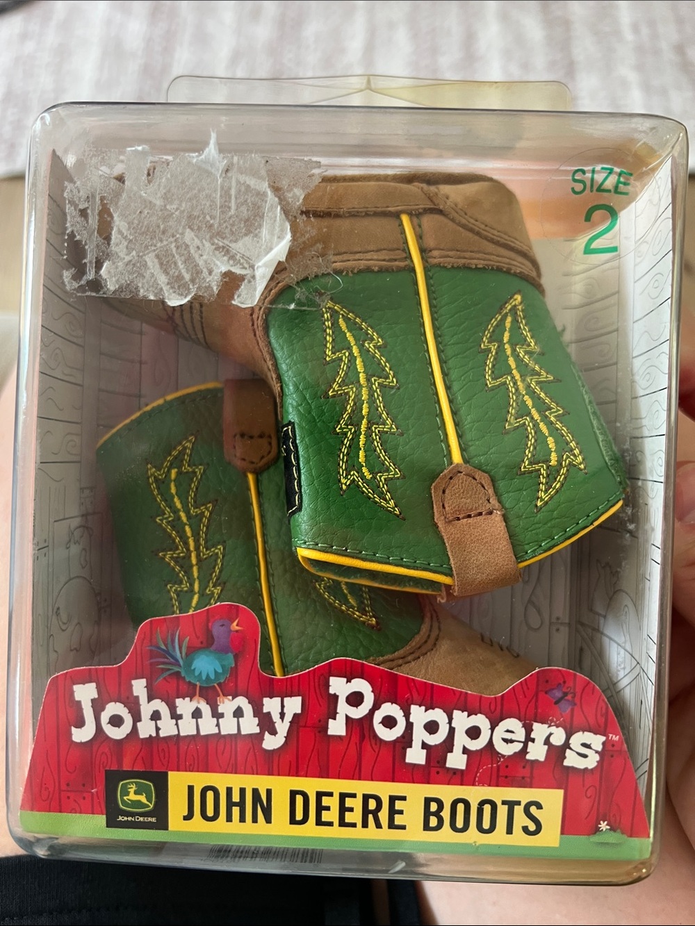 John Deere Green & Brown Baby Cowboy Boots
